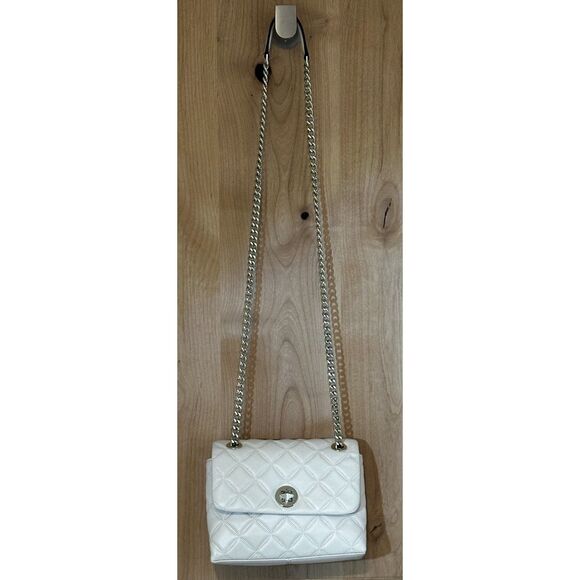 Kate Spade Natalia Medium Flap Shoulder Bag Quilted Leather In Parchment EUC - Picture 1 of 8
